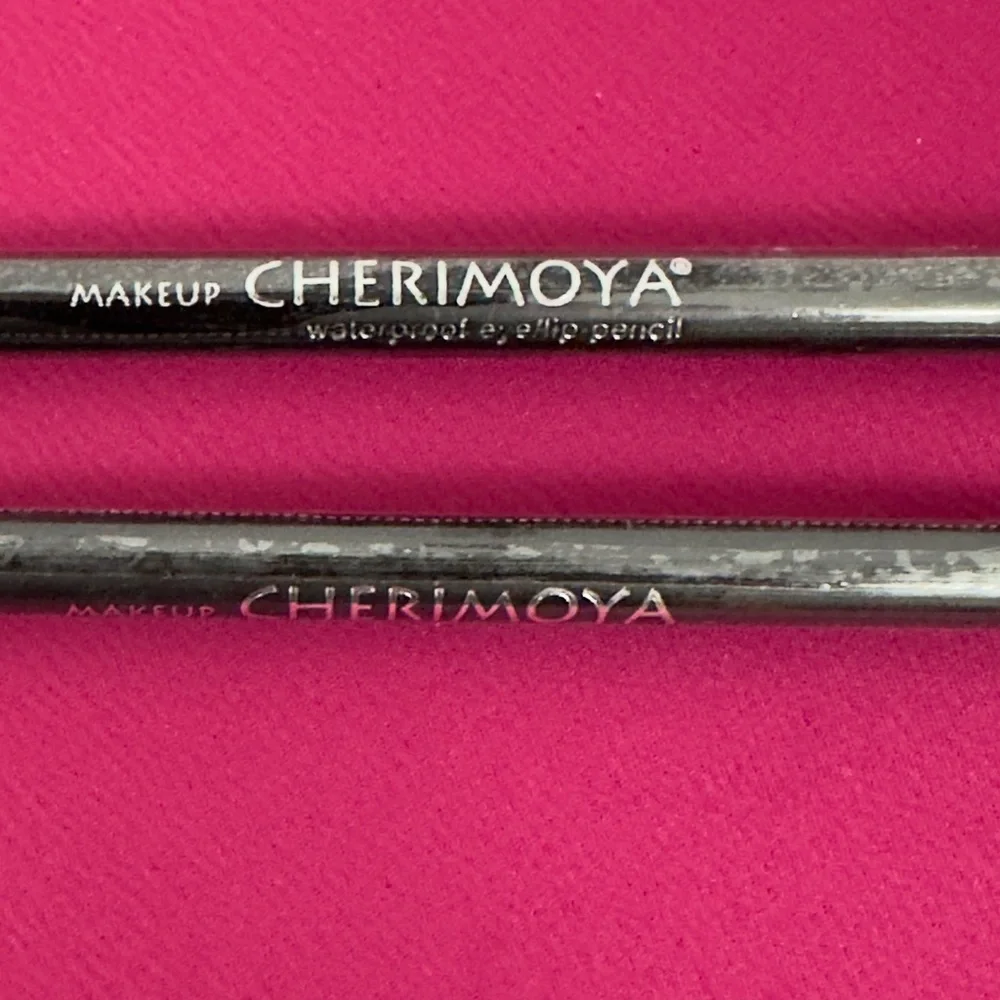 Cherimoya Dark Brown & White Waterproof Eye/Lip Pencils with Sharpeners. NWT